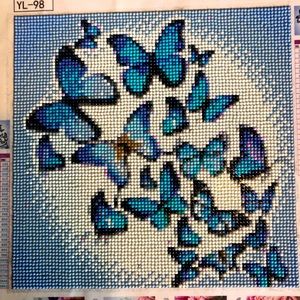 DIY completed rhinestone picture- Butterflies